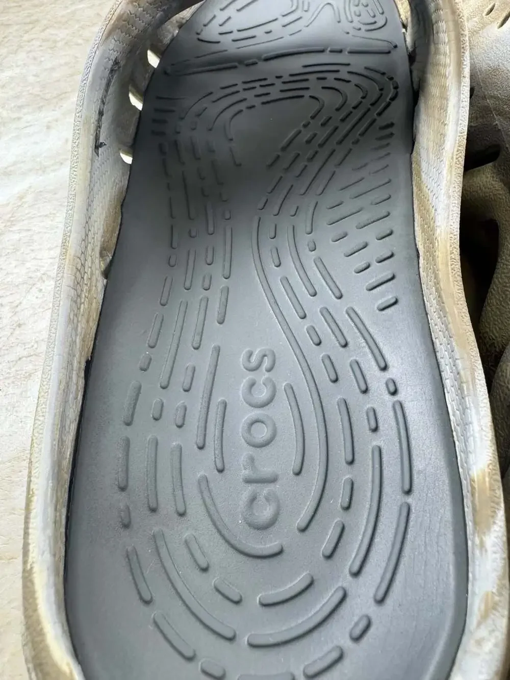 Crocs Echo Marbled Slide Sandals Men’s Size 11 Gray Comfort Recovery Slides